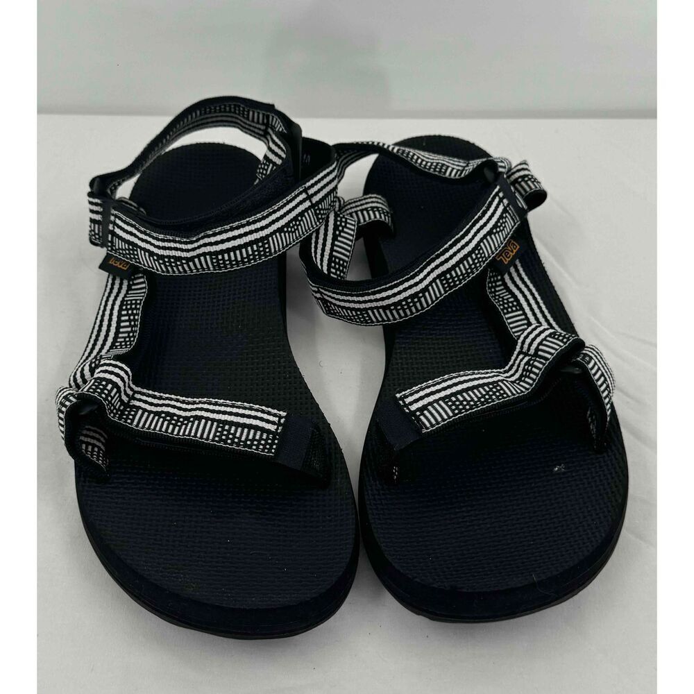 Teva Black White Strappy Sport Sandals F3019A USA 9